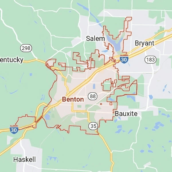 Map of Benton Arkansas