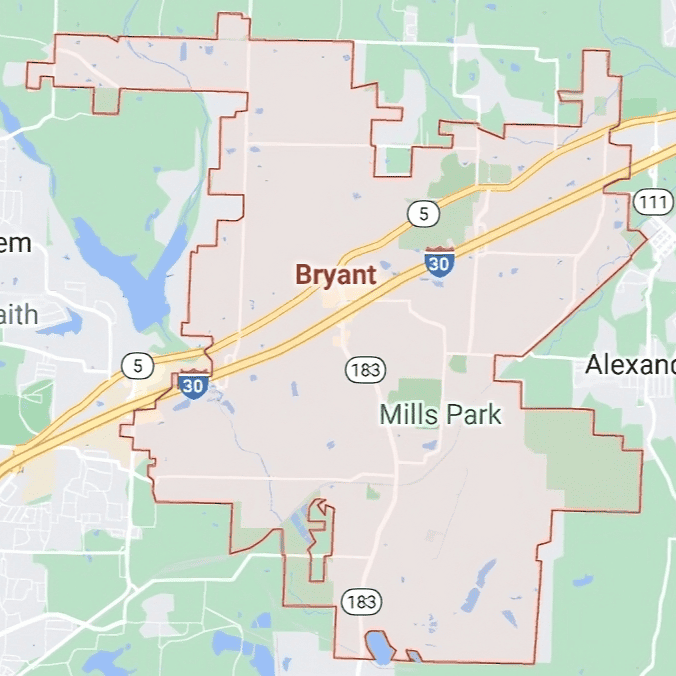 Map of Bryant Arkansas