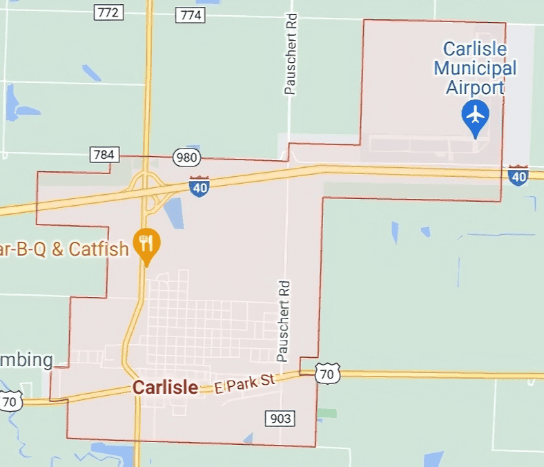 Map of Carlisle Arkansas