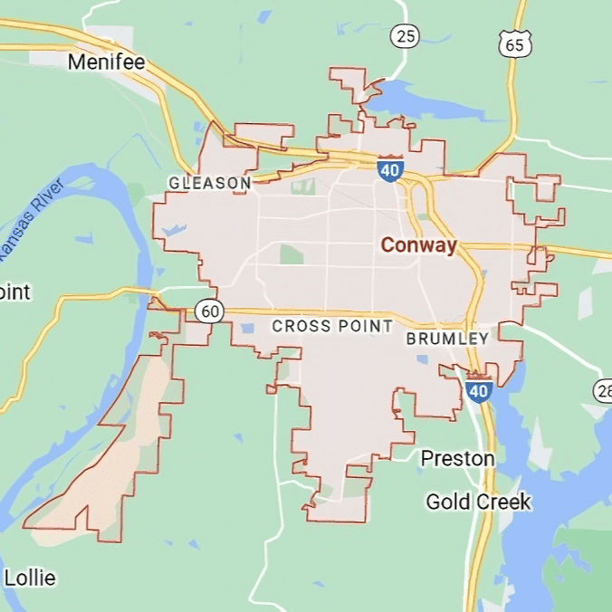 Map of Conway Arkansas