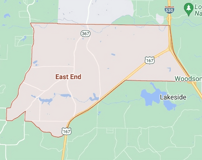 Map of East End Arkansas