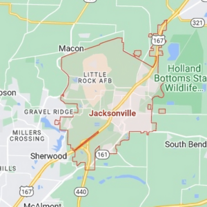 Map of Jacksonville Arkansas